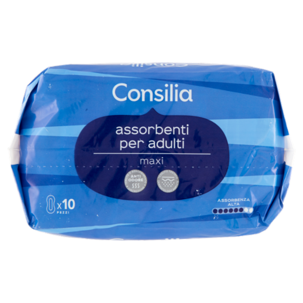 Consilia Assorbenti per Adulti Anatomici per Incontinenza Leggera Misura Maxi 10 pezzi