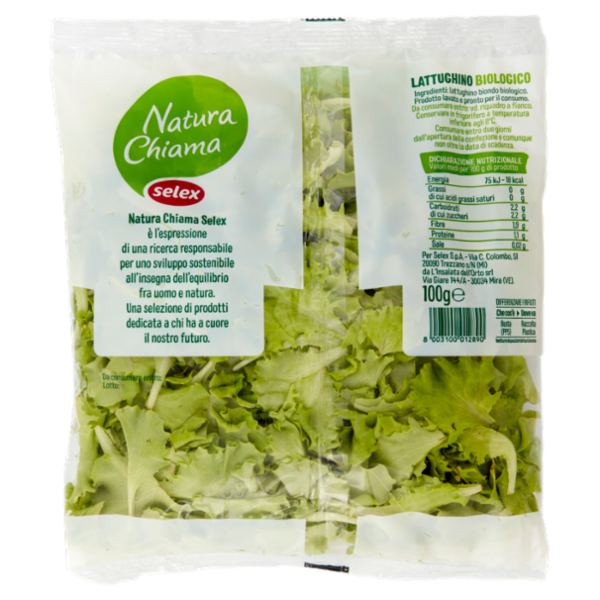 Selex Natura Chiama Lattughino Lavato e Pronto per il Consumo Biologico 100 g