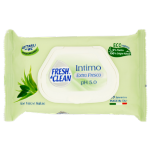 Fresh & Clean Intimo Extra Fresco PH 5.0 Salviettine Aloe Vera e Salvia 20 Pz