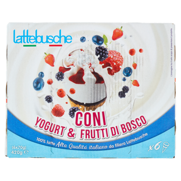 lattebusche Coni Yogurt & Frutti di Bosco 6 x 70 g