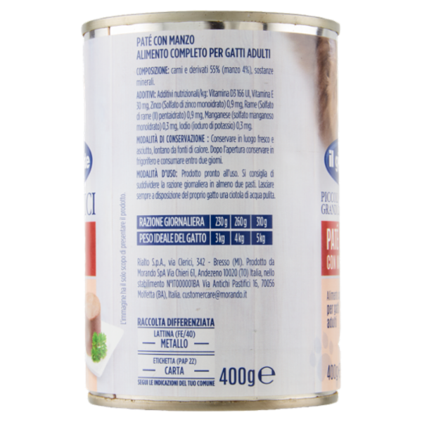 IL GIGANTE Piccoli Grandi Amici Paté con Manzo 400 g