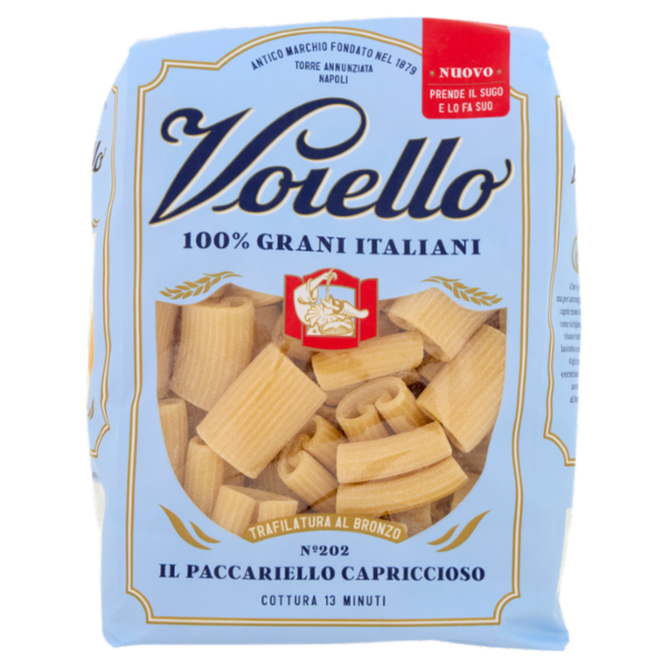 Voiello Pasta Il Paccariello Capriccioso N°202 Grani 100% Italiani Trafilata Bronzo 500g
