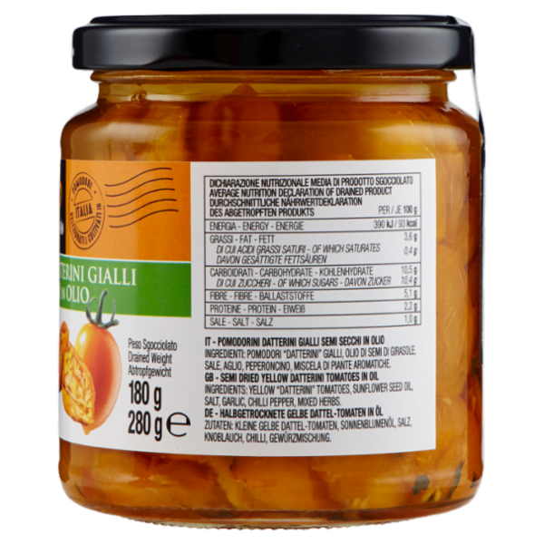 grangusto Pomodorini Datterini Gialli Semi Secchi in Olio 280 g