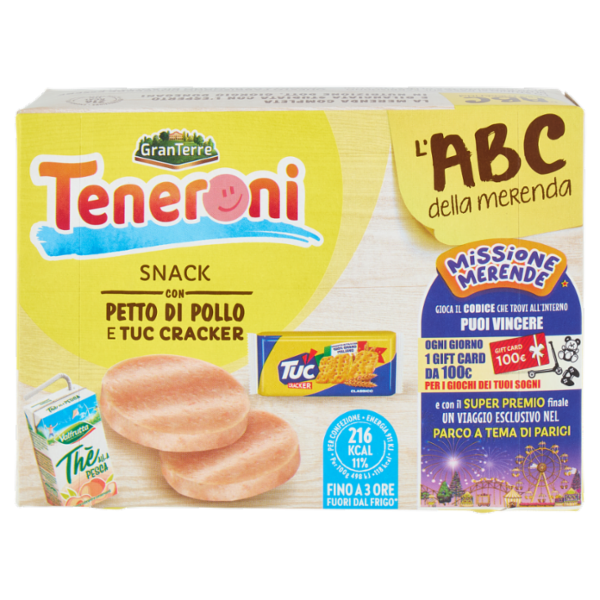 Teneroni l'ABC della merenda Snack con Petto di Pollo e Tuc Cracker