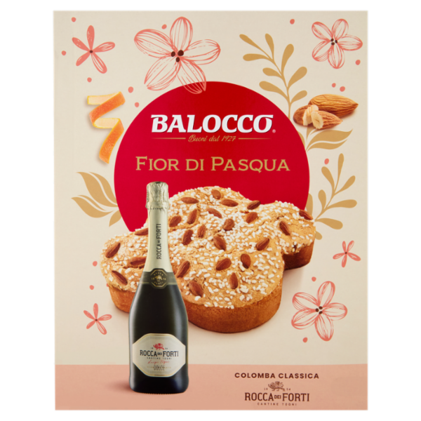 Balocco Fior di Pasqua Colomba Classica 750 g & Rocca dei Forti Vino Spumante Dolce 75 cl