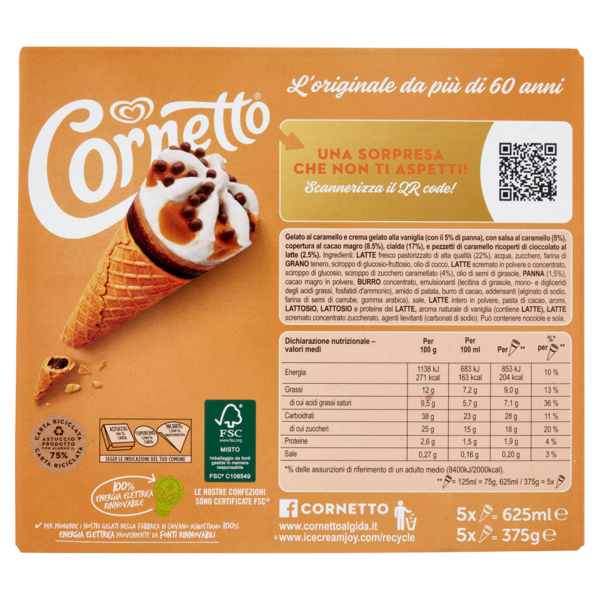 Cornetto Caramello 5 x 75 g