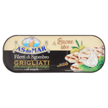 Asdomar Filetti Di Sgombro Grigliati All'olio Extravergine Di Oliva Biologico e Sale Integrale 120g