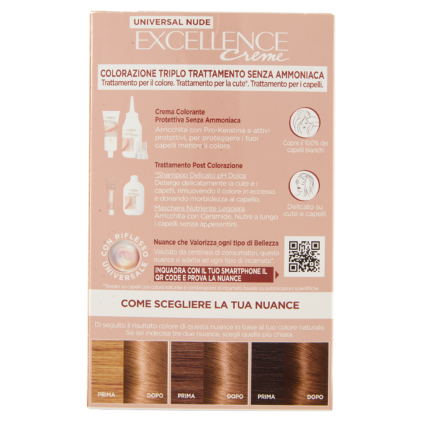 L'Oreal Paris Colorazione permanente senza ammoniaca, Riflesso Universale, Biondo 7U