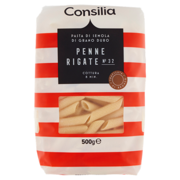 Consilia Pasta di Semola Trafilata al Bronzo Penne Rigate 500 g