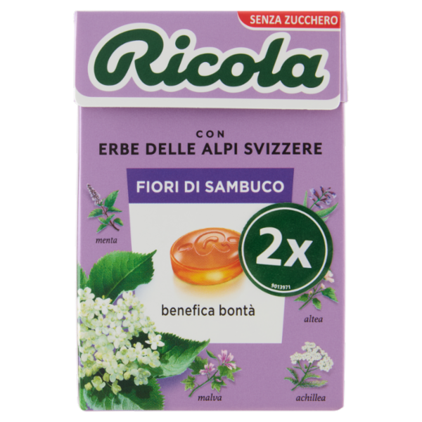 Ricola Fiori di Sambuco Senza Zucchero 2 x 50 g