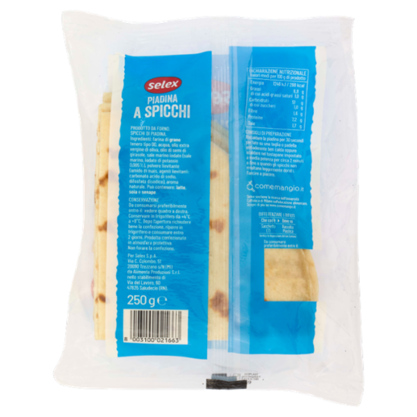 Selex Piadina Fresca a Spicchi 5 pezzi 250 g