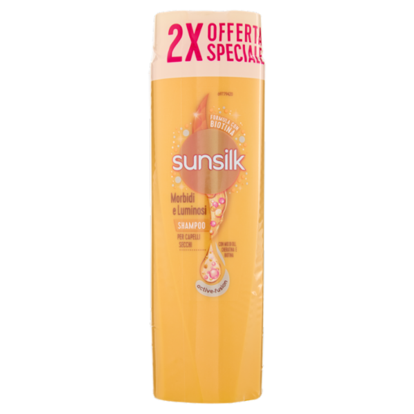 sunsilk Morbidi e Luminosi Shampoo per Capelli Secchi 2 x 250 mL