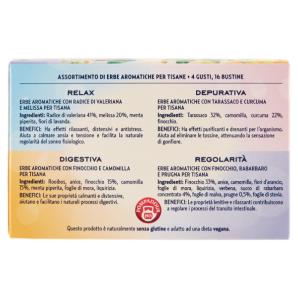 Pompadour Collection Tisane Plus Relax - Depurativa - Digestiva - Regolarità 16 x 2,2 g