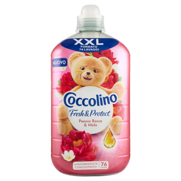 Coccolino Ammorbidente Concentrato Fresh & Protect Peonia Rossa & Mela 76 Lavaggi 1750 ml