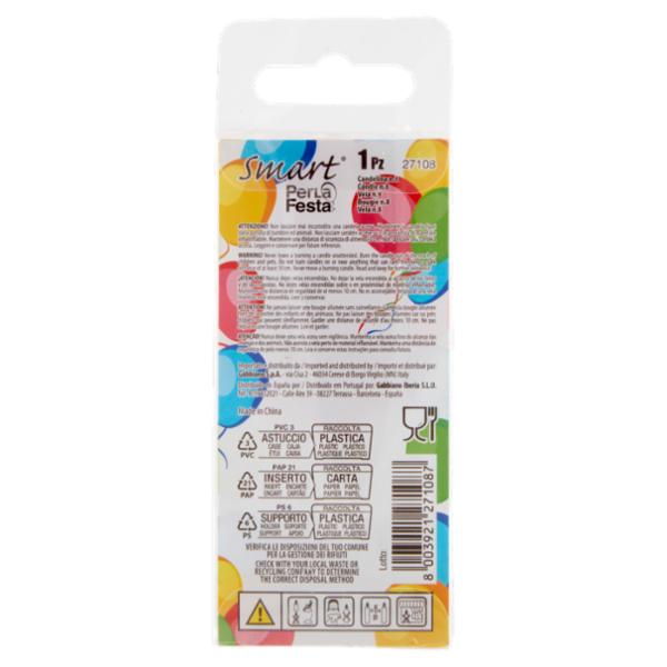 Smart PerLa Festa Candelina Numerale 8 1 pz