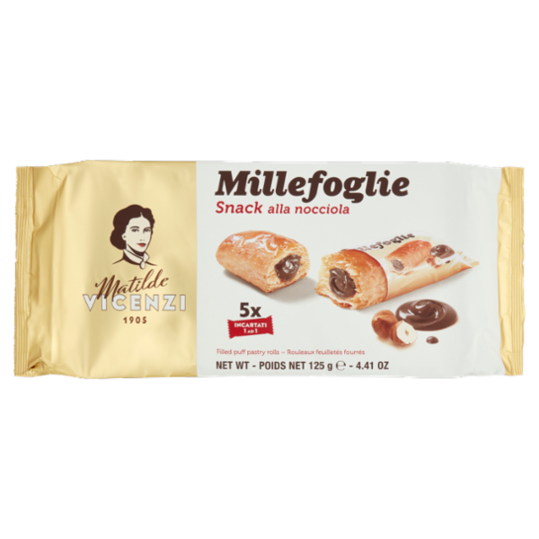 Matilde Vicenzi Millefoglie Snack alla nocciola 5 x 25 g