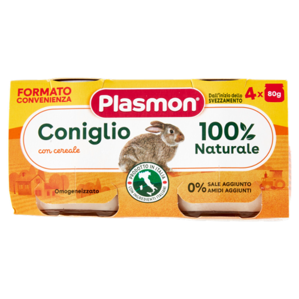 Plasmon Omogeneizzato Coniglio con cereale 4 x 80 g