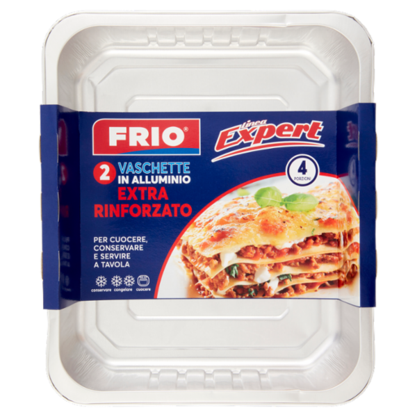 Frio Linea Expert Vaschette in Alluminio Extra Rinforzato 4 Porzioni 2 pz