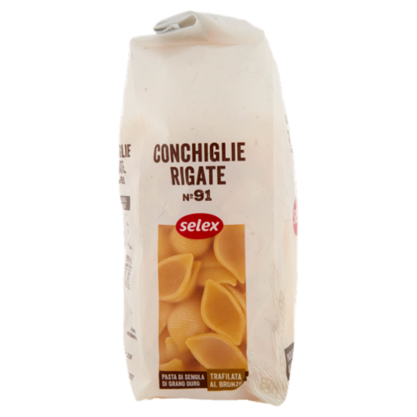 Selex Pasta di Semola Trafilata al Bronzo Conchiglie Rigate 500 g