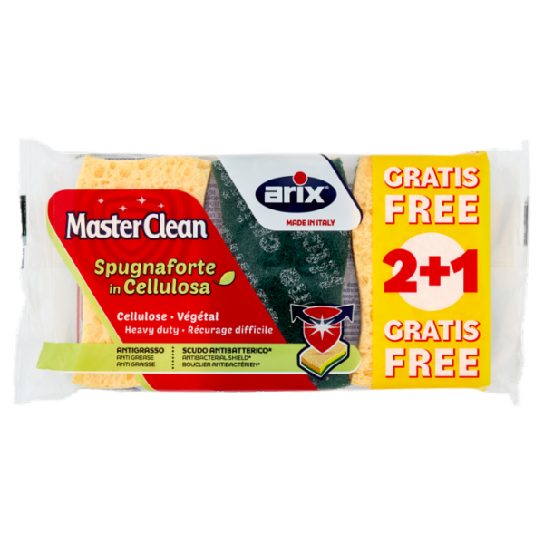 MasterClean Spugnaforte in Cellulosa 2 pz + 1 Gratis