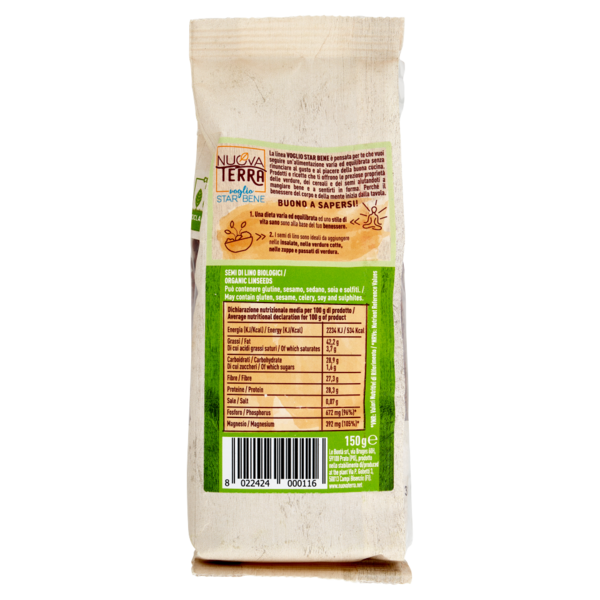 Nuova Terra voglio Star Bene Semi di Lino Bio 150 g
