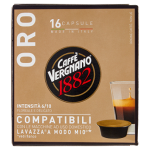 Caffè Vergnano 1882 Oro Capsule Compatibili Lavazza a Modo Mio* 16 x 7,5 g
