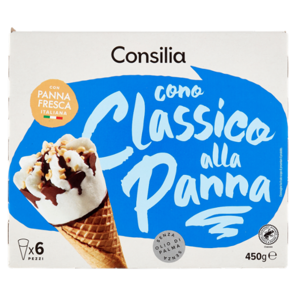 Consilia 6 Coni di Gelato Panna 450 g
