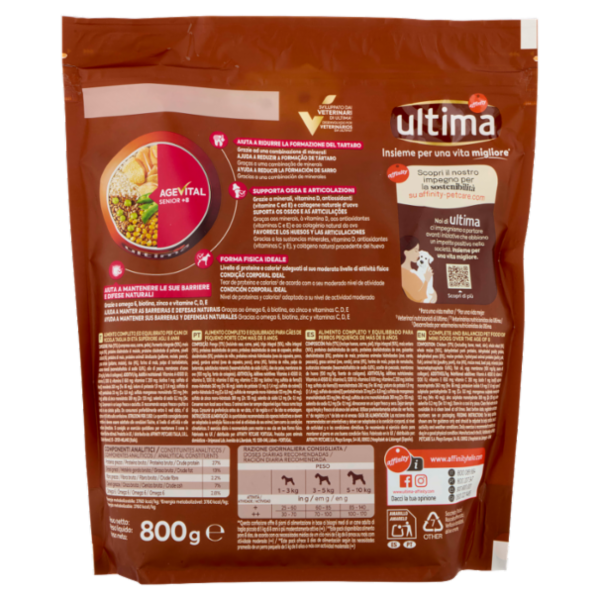 ultima Dog Taglia Piccola Senior +8 Anni con Pollo 800 g
