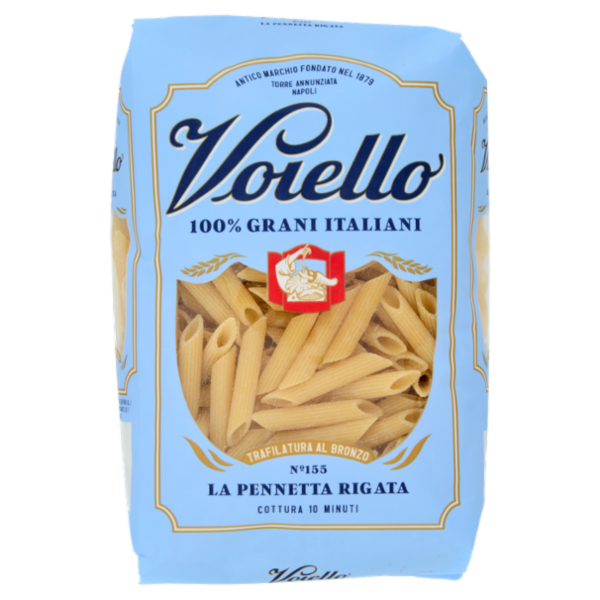 Voiello Pasta La Pennetta Rigata N°155 Grani 100% Italiani Trafilata Bronzo 500g