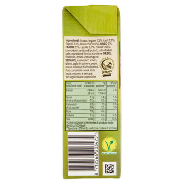 Knorr Zuppa Tradizionale con Orzo, Farro e Legumi 500 ml