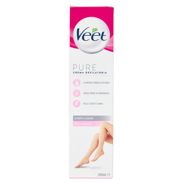 Veet Pure Crema Depilatoria Silk e Fresh Technology Pelli Normali, 200ml