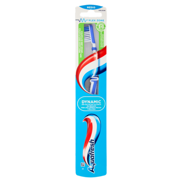 Aquafresh Dynamic spazzolino denti protezione denti e gengive delicato per rimuovere placca Medium