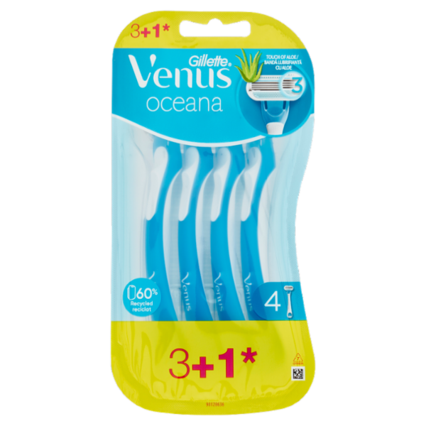Gillette Rasoio da Donna Usa e Getta Venus Oceana - 3 Rasoi + 1 Gratis = 4 Rasoi