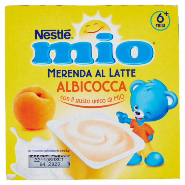 NESTLÉ MIO Merenda al Latte Albicocca da 6 mesi 4 vasetti da 100 g