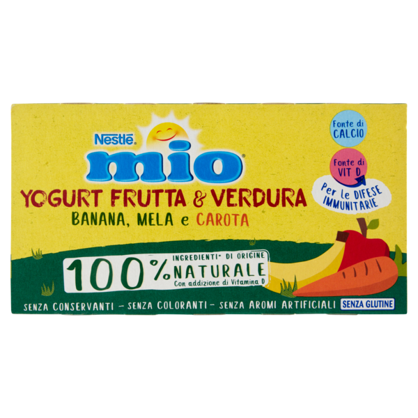 NESTLÉ MIO Yogurt Frutta & Verdura Banana, Mela e Carota 2 x 125 g