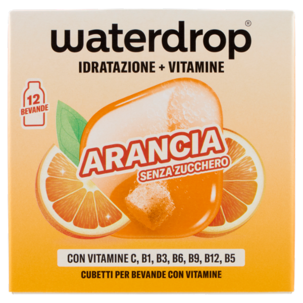 waterdrop Idratazione + Vitamine Arancia Senza Zucchero Cubetti per Bevande con Vitamine 25,2 g