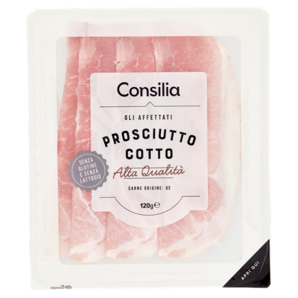 Consilia Prosciutto Cotto di Alta Qualità a Fette 120 g