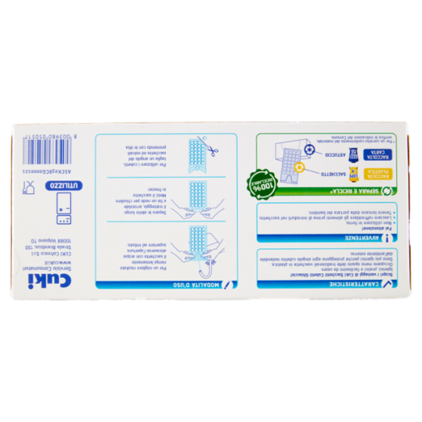 Cuki Congela Sacchetti Trasparenti Cubetti Ghiaccio con alette di chiusura 10 pz