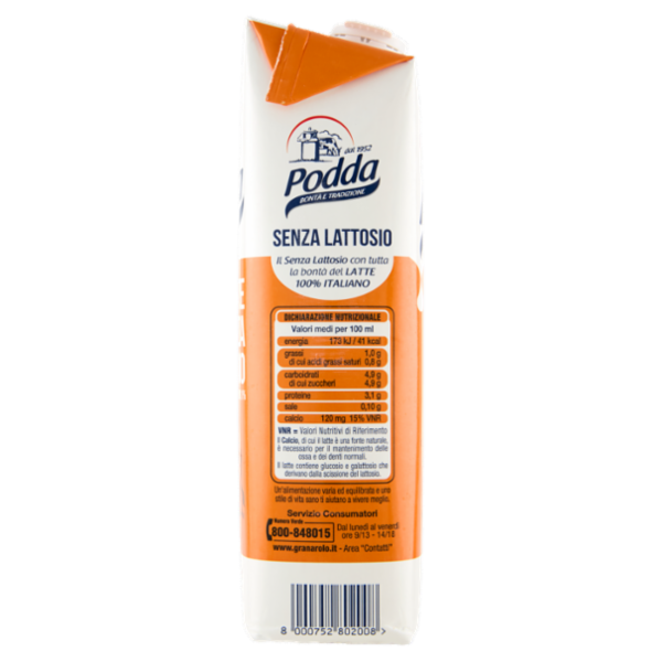 Podda Latte Senza Lattosio 1% di Grassi 1 litro