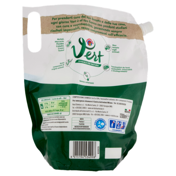 Vert di Chanteclair Ammorbidente Concentrato Rugiada del Mattino 1200 ml