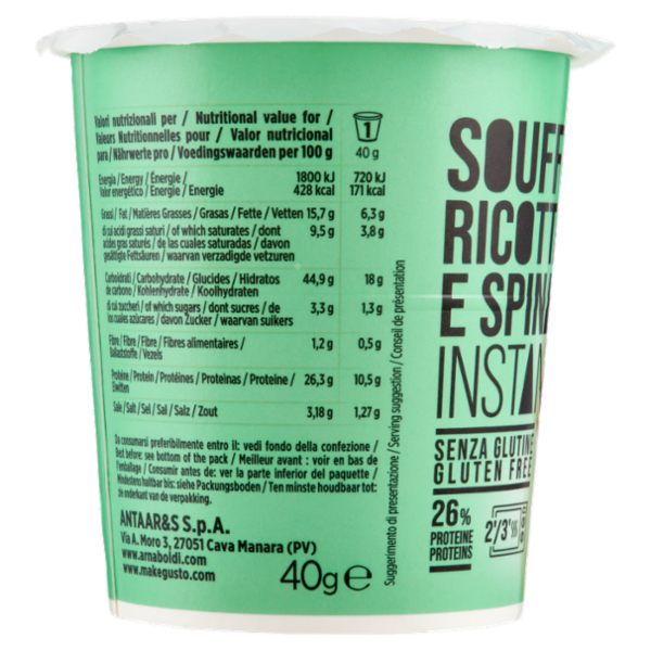 Arnaboldi Gourmet Soufflé Ricotta e Spinaci Instant 40 g