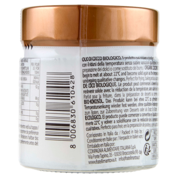 Fratelli Mantova Olio di Cocco Biologico 200 ml