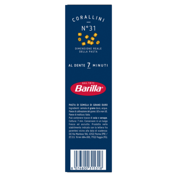Barilla Pasta Corallini n.31 500g
