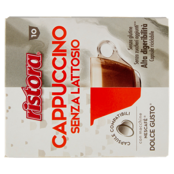 ristora Cappuccino Senza Lattosio Capsule Compatibili con macchine Nescafè Dolce Gusto 10 x 11 g