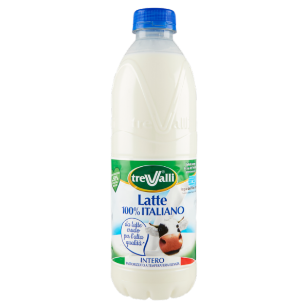 treValli Latte Intero Pastorizzato a Temperatura Elevata 1000 ml