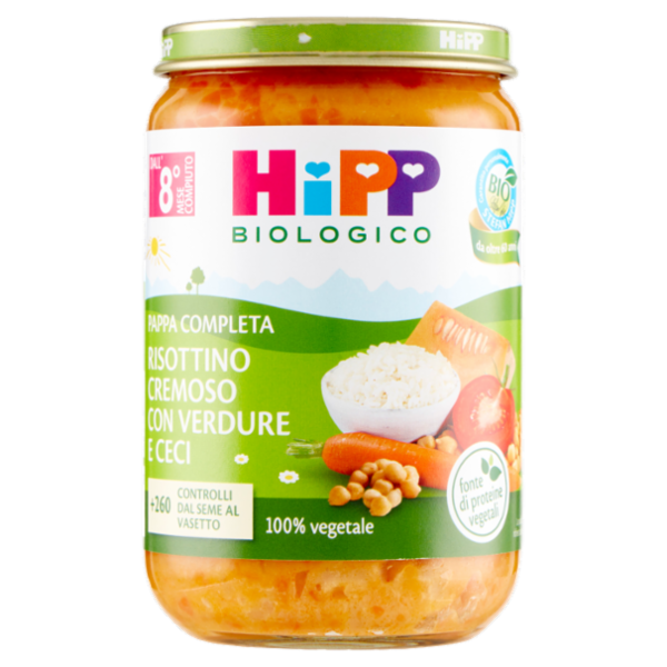 HiPP Biologico Risottino Cremoso con Verdure e Ceci 220 g