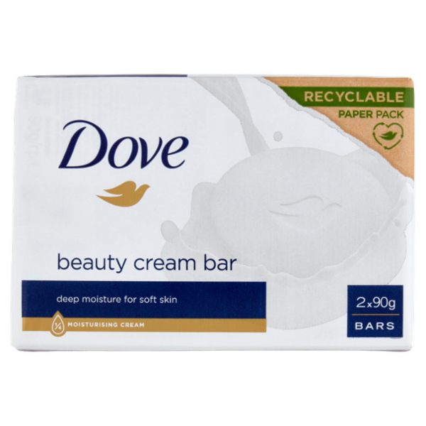 Dove beauty cream bar deep moisture for soft skin Bars 2 x 90 g