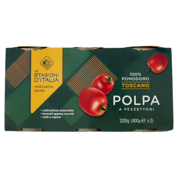 Le Stagioni d'Italia Polpa a Pezzettoni 3 x 400 g