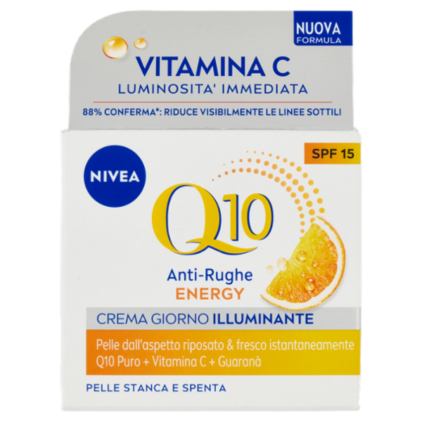 Nivea Q10 Anti-Rughe Energy Crema Giorno Illuminante SPF 15 Pelle Stanca e Spenta 50 ml