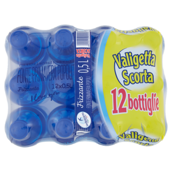 Acqua Minerale San Benedetto dal Parco della Majella Frizzante 0,5L F12 Valigetta Scorta